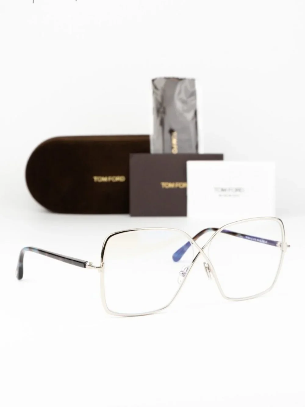 Tom Ford Women Eyeglasses Palladium Butterfly FT5841-B 016 NEW AUTHENTIC